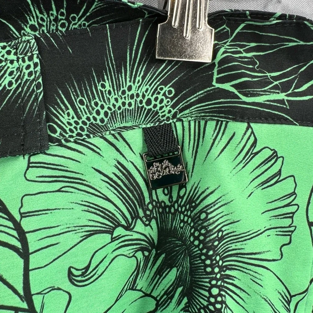 Agua Bendita‎ Board Shorts Green Floral Swim Trunk Lace Up Sati Tonka 38 New